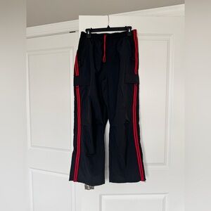TNA Black Cargo Pants with Red Stripes